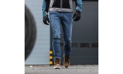 Męskie jeansy motocyklowe Oxford Original Approved CE Slim Fit Rinsed Wash Mid Blue