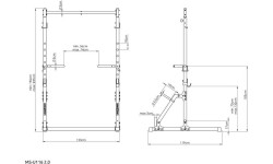 Drążek stacjonarny ze stojakami i poręczami do dipów MS-U116 2.0 - Marbo Sport