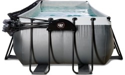 EXIT Black Leather basen 540x250x100cm z pompą filtrem piaskowym i kopułą - czarny