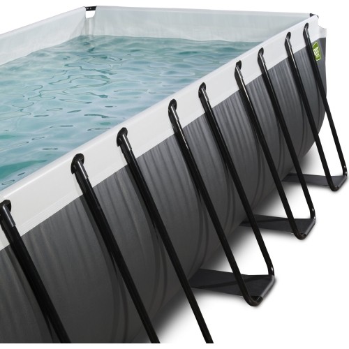 EXIT Black Leather basen 540x250x100cm z pompą filtrem piaskowym i kopułą - czarny