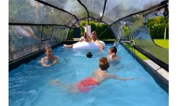 EXIT Black Leather basen 540x250x100cm z pompą filtrem piaskowym i kopułą - czarny