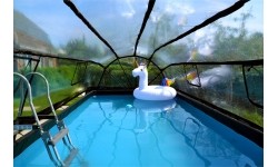 EXIT Black Leather basen 540x250x100cm z pompą filtrem piaskowym i kopułą - czarny