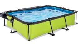 Basen EXIT Lime 300x200x65cm z zadaszeniem i pompą z filtrem - zielony