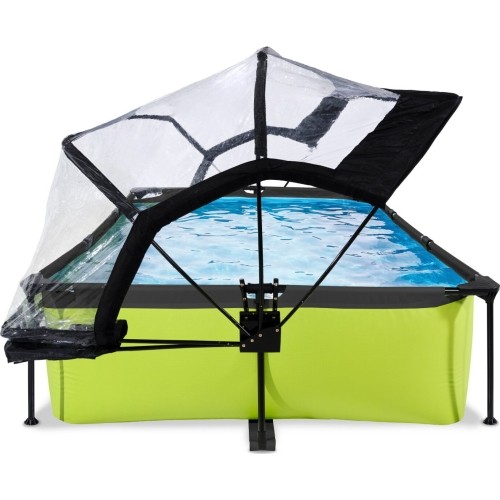 Basen EXIT Lime 300x200x65cm z zadaszeniem i pompą z filtrem - zielony