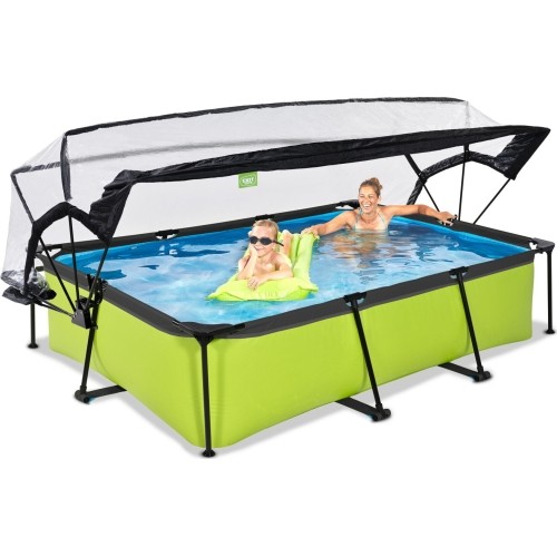 Basen EXIT Lime 300x200x65cm z zadaszeniem i pompą z filtrem - zielony