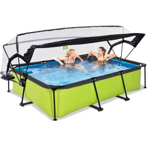 Basen EXIT Lime 300x200x65cm z zadaszeniem i pompą z filtrem - zielony