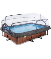 Basen Exit Wood 300 x 200 x 65 cm z zadaszeniem i pompą z filtrem