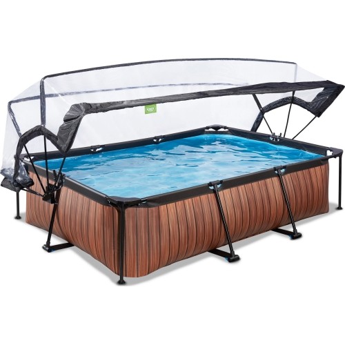 Basen Exit Wood 300 x 200 x 65 cm z zadaszeniem i pompą z filtrem