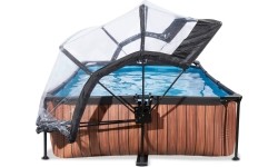 Basen Exit Wood 300 x 200 x 65 cm z zadaszeniem i pompą z filtrem