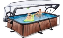 Basen Exit Wood 300 x 200 x 65 cm z zadaszeniem i pompą z filtrem