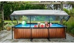 Basen Exit Wood 300 x 200 x 65 cm z zadaszeniem i pompą z filtrem