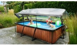 Basen Exit Wood 300 x 200 x 65 cm z zadaszeniem i pompą z filtrem