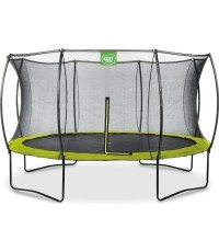 Trampolina EXIT Silhouette ø366 cm z siatką ochronną – zielona