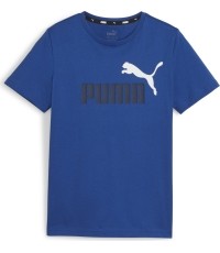 Koszulka młodzieżowa Puma Ess+ 2 Col Logo Tee, niebieska 586985 21