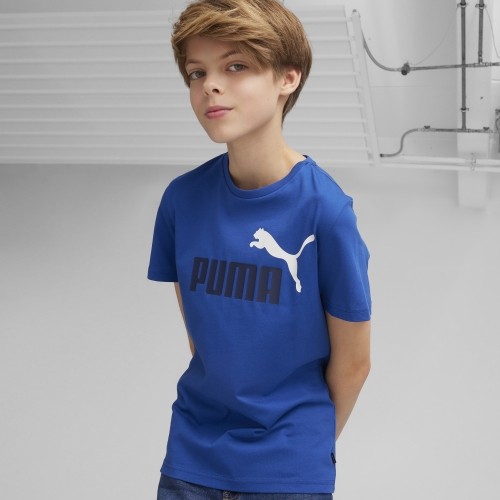 Koszulka młodzieżowa Puma Ess+ 2 Col Logo Tee, niebieska 586985 21
