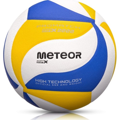 Piłka do siatkówki Meteor Max 2000, niebiesko-żółto-biała