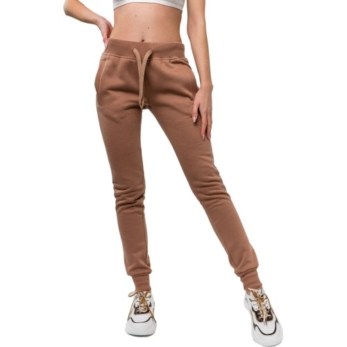 J.Style spodnie sportowe damskie Fleece Brown 68CK01-157