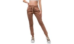 J.Style spodnie sportowe damskie Fleece Brown 68CK01-157