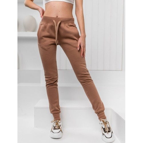 J.Style spodnie sportowe damskie Fleece Brown 68CK01-157