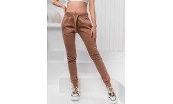 J.Style spodnie sportowe damskie Fleece Brown 68CK01-157