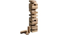 Towarzyska gra zręcznościowa Spadająca wieża Philos Tumbling Tower - Bambus, 6,6x6,6x25,5 cm