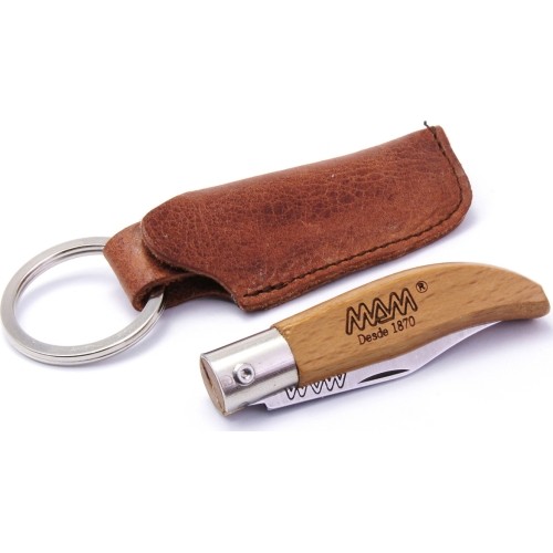 Nóż składany z brelokiem i pochewką MAM Iberica 2001, bukszpan, 4,5cm