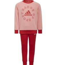 Dres dla dziewczynek Adidas LK Logo Jog Set, czerwony/różowy, H65799