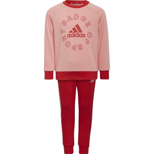 Dres dla dziewczynek Adidas LK Logo Jog Set, czerwony/różowy, H65799