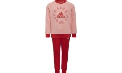 Dres dla dziewczynek Adidas LK Logo Jog Set, czerwony/różowy, H65799