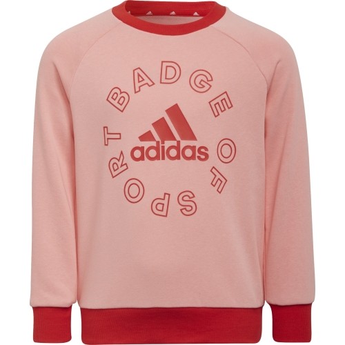 Dres dla dziewczynek Adidas LK Logo Jog Set, czerwony/różowy, H65799