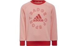 Dres dla dziewczynek Adidas LK Logo Jog Set, czerwony/różowy, H65799