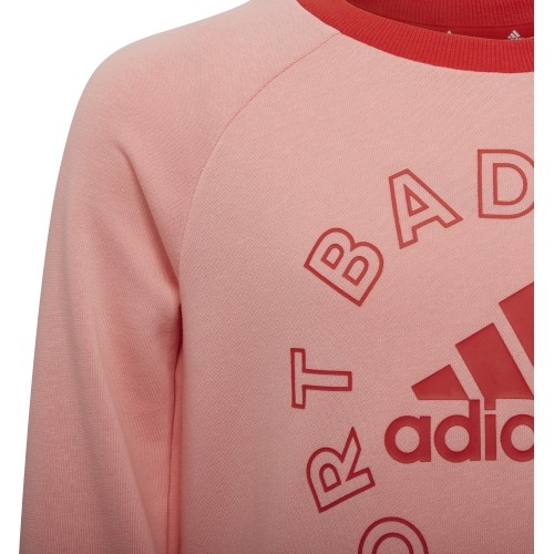 Dres dla dziewczynek Adidas LK Logo Jog Set, czerwony/różowy, H65799