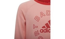 Dres dla dziewczynek Adidas LK Logo Jog Set, czerwony/różowy, H65799