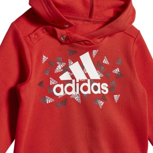 Adidas dziecięcy dres sportowy I Bos Gra Jog Grey Red HU1553
