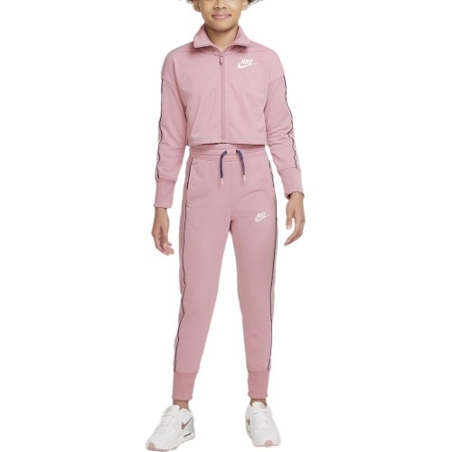 Dres dziewczęcy Nike NSW HW Trk Suit różowy DD6302 698