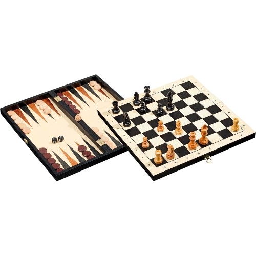 Zestaw do gry w backgammon, szachy i warcaby Philos 41x20,5cm