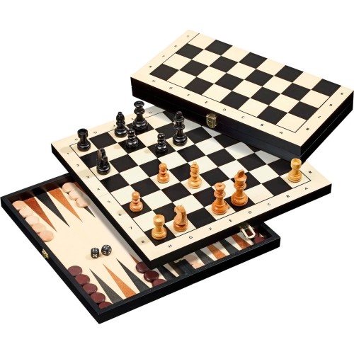 Zestaw do gry w backgammon, szachy i warcaby Philos 41x20,5cm
