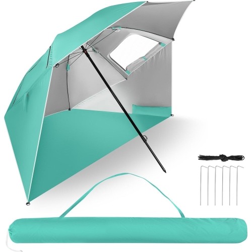 NC17114 PARASOL PLAŻOWY/WIATROCHRON 2W1 XXL 240 CM ZIELONY NILS