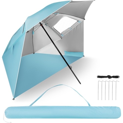 NC17114 PARASOL PLAŻOWY/WIATROCHRON 2W1 XXL 240 CM NIEBIESKI NILS