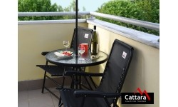 Parasol składany ogrodowy, na taras Cattara Terst 180 cm - Szary