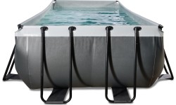 EXIT Black Leather basen 400x200x122cm z pompą filtrującą piasek - czarny