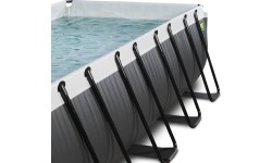EXIT Black Leather basen 400x200x122cm z pompą filtrującą piasek - czarny