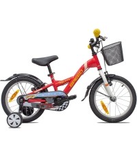 Rower dziecięcy 4KIDS Speed 16", 1-biegowy, rozmiar 9,5" (24 cm), czerwony
