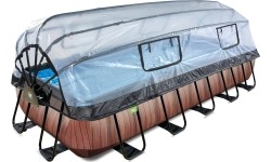 Basen EXIT Wood 540x250x100cm z zadaszeniem, drabinką i filtrem piaskowym