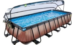 Basen EXIT Wood 540x250x100cm z zadaszeniem, drabinką i filtrem piaskowym