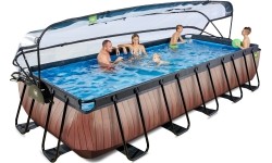 Basen EXIT Wood 540x250x100cm z zadaszeniem, drabinką i filtrem piaskowym