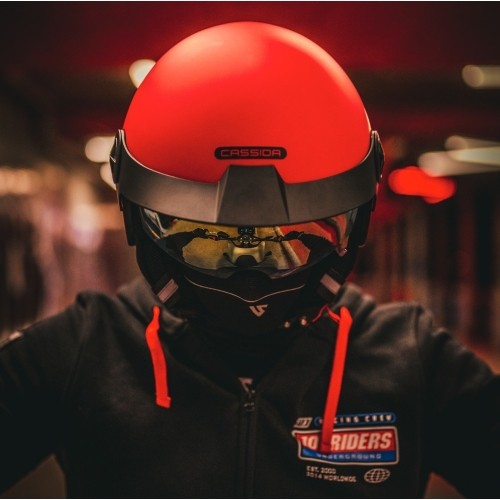 Kask motocyklowy Cassida Handy Plus Linear Pearl Matte Red/Black