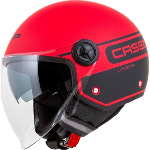 Kask motocyklowy Cassida Handy Plus Linear Pearl Matte Red/Black
