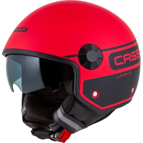 Kask motocyklowy Cassida Handy Plus Linear Pearl Matte Red/Black