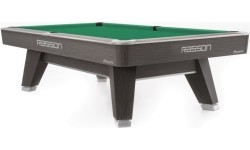 Stół bilardowy Pool Rasson ACURRA (seria MR-SUNG), 9 stóp, szary (Sarum Strand), rozmiar łuz MATCHROOM, Simonis 760 żółto-zielon